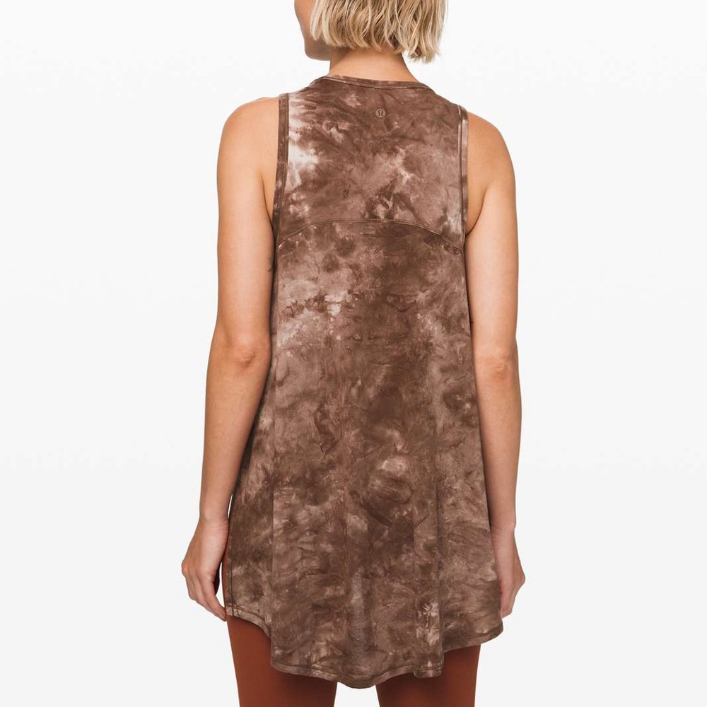 LULULEMON Long for Length Tank in Diamond Dye Pink Bliss Spanish Oak size 6 - Picture 2 of 6